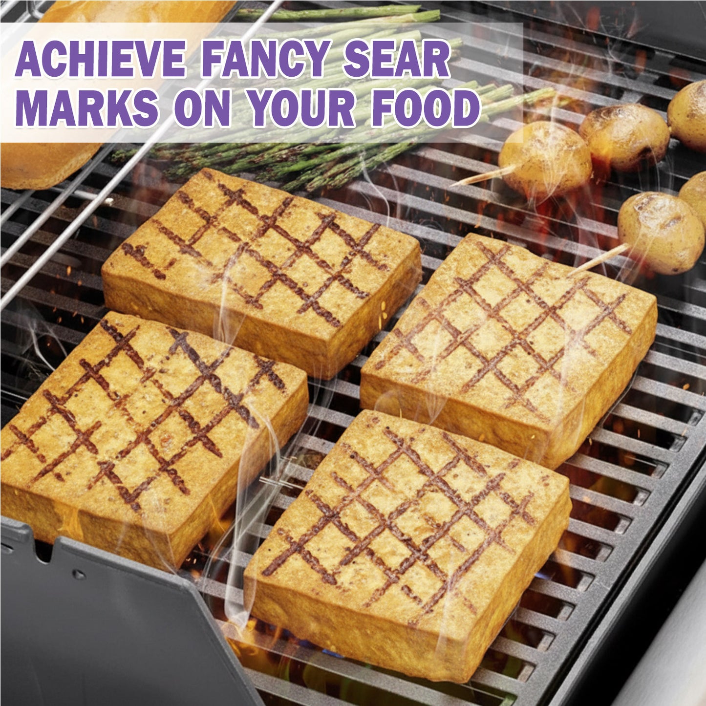 Grill Grates for Weber Spirit 200 & Spirit II 200 with Front-Controls - Fits E-210/E-215/E-220/S-210/S-215/S-220, Replacement for Weber 7637, Cast Iron