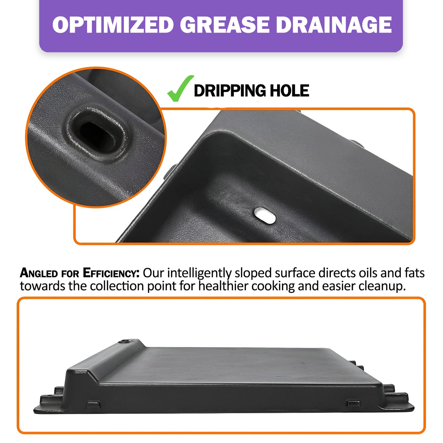 Cast Iron Deep Griddle for Weber Spirit II 300, E310, 700/900 & Genesis Silver/Gold/1000-5000 | Replaces 7658