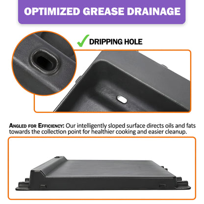 Cast Iron Deep Griddle for Weber Spirit II 300, E310, 700/900 & Genesis Silver/Gold/1000-5000 | Replaces 7658