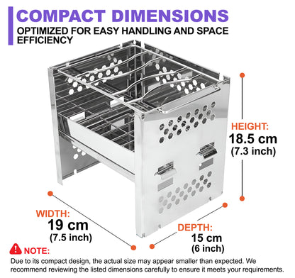 Portable Camp Stove – Folding Stainless Steel Backpacking Stove for Camping, Hiking & BBQ