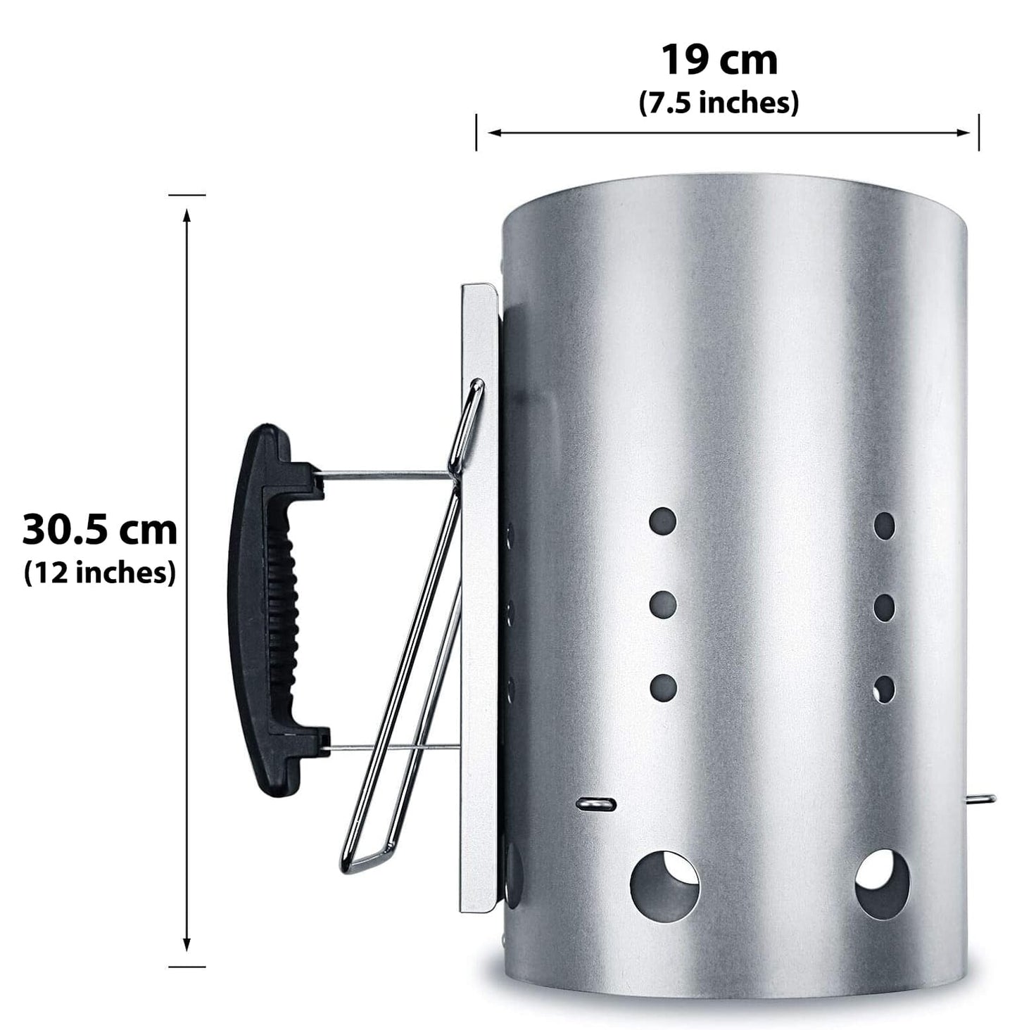 Weber 7416 Chimney Starter/ Charcoal Lighter/ Burning Column/ Grill Lighter for Charcoal Grills with Safety Handle, 19 cm x 30.5 cm