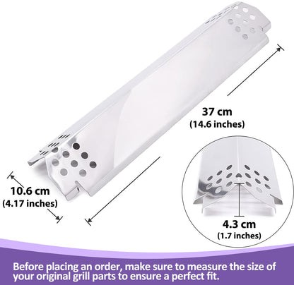 Heat Plates for Nexgrill 720-0830H, 720-0864, 720-0864M Gas Grill, Stainless Steel Grill Heat Shield Tent, Burner Cover, Flame Tamer for Home Depot Nexgrill 4 Burner 720-0830H Parts, 4 Pack