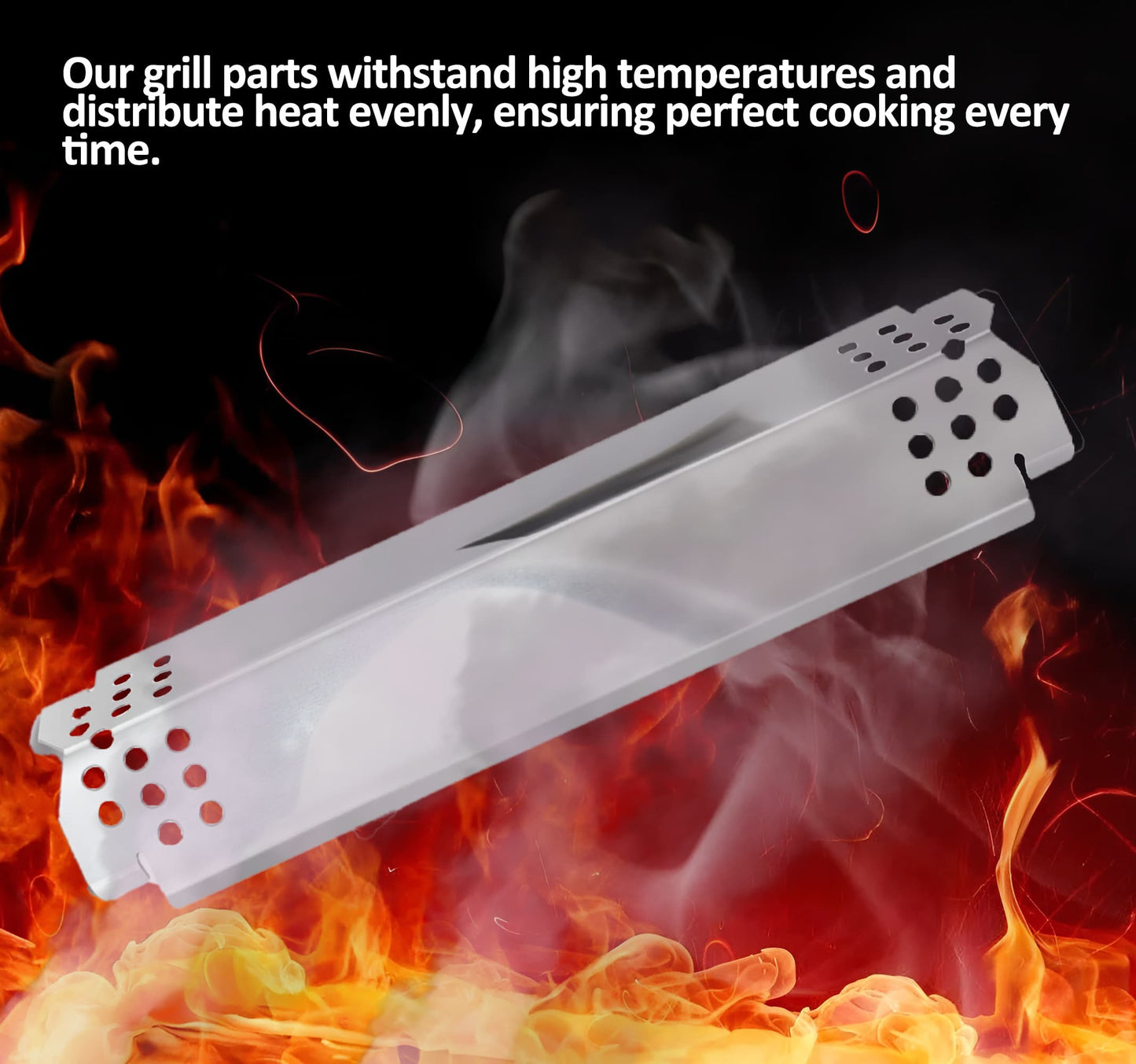 Heat Plates for Nexgrill 720-0830H, 720-0864, 720-0864M Gas Grill, Stainless Steel Grill Heat Shield Tent, Burner Cover, Flame Tamer for Home Depot Nexgrill 4 Burner 720-0830H Parts, 4 Pack