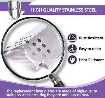 Heat Plates for Nexgrill 720-0830H, 720-0864, 720-0864M Gas Grill, Stainless Steel Grill Heat Shield Tent, Burner Cover, Flame Tamer for Home Depot Nexgrill 4 Burner 720-0830H Parts, 4 Pack