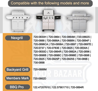 Heat Plates for Nexgrill 720-0830H, 720-0864, 720-0864M Gas Grill, Stainless Steel Grill Heat Shield Tent, Burner Cover, Flame Tamer for Home Depot Nexgrill 4 Burner 720-0830H Parts, 4 Pack