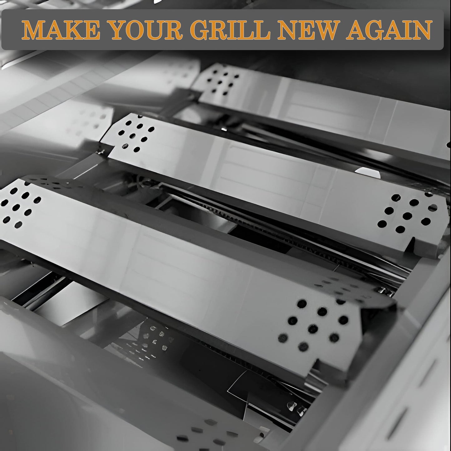 Heat Plates for Nexgrill 720-0830H, 720-0864, 720-0864M Gas Grill, Stainless Steel Grill Heat Shield Tent, Burner Cover, Flame Tamer for Home Depot Nexgrill 4 Burner 720-0830H Parts, 4 Pack