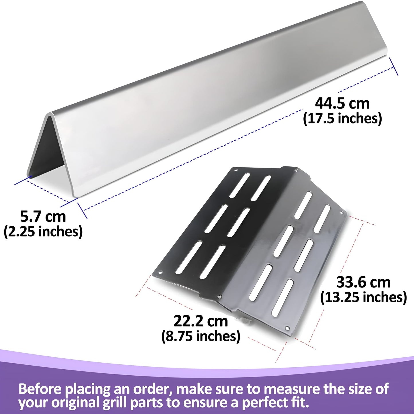 Weber Genesis Grill Reservedeler - 7620 Flavorizer Bars (Brennerbeskyttere) & 7622 Varmereflektor Sett for E-310, E-320, E-330, S-330 (300 Serien, Frontkontroll)