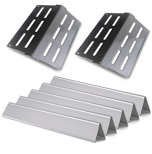 Weber Genesis Grill Parts – 7620 Flavorizer Bars & 7622 Heat Deflector Set for E-310, E-320, E-330, S-330 (300 series, Front Burner Controls)