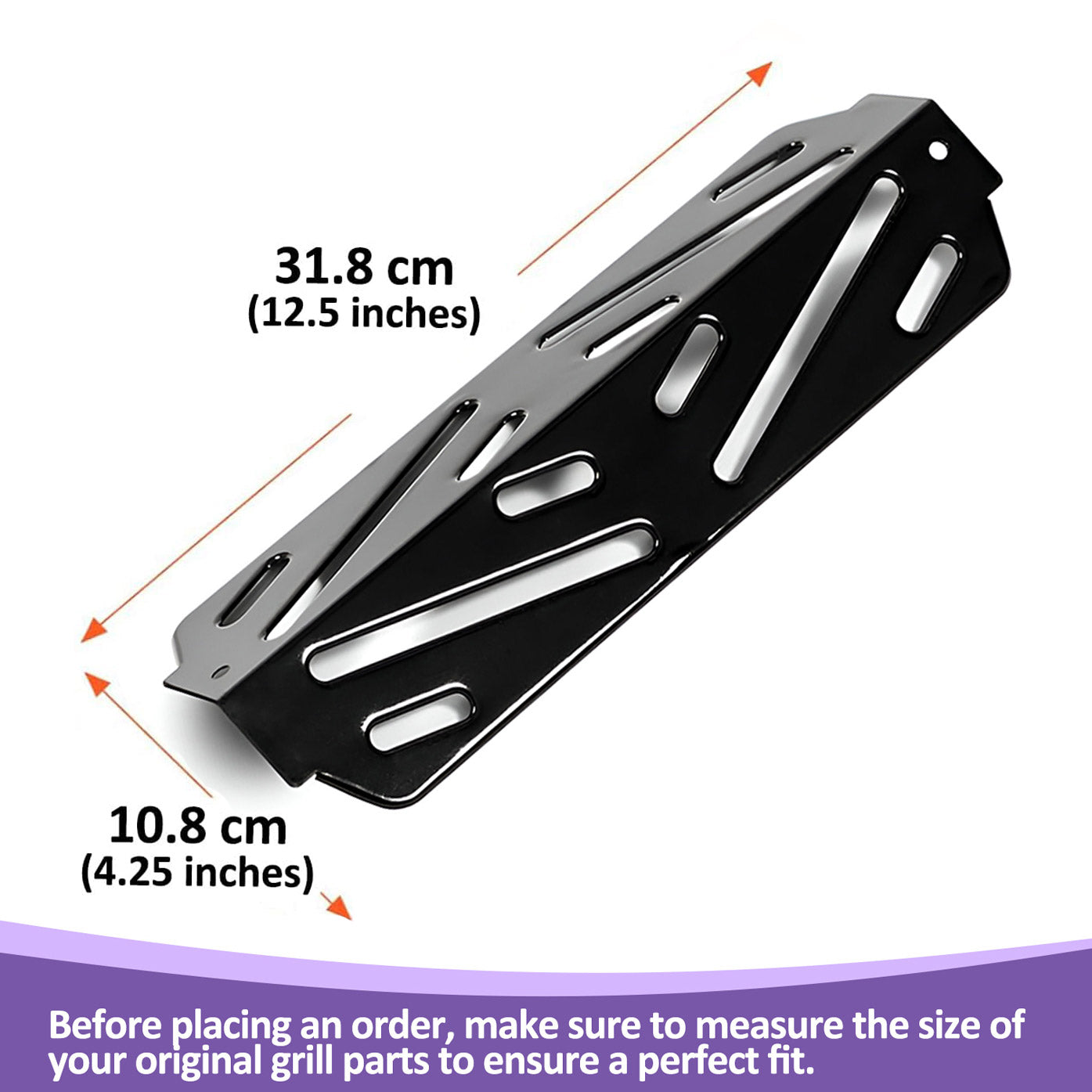 Set of 2, 66039 Heat Deflector for Weber Genesis II 200 / LX 200 Series - Genesis II E-210, S-210, E/S-240, Genesis II LX E/S-240 GS4 Grill Parts, Porcelain-Enameled Steel