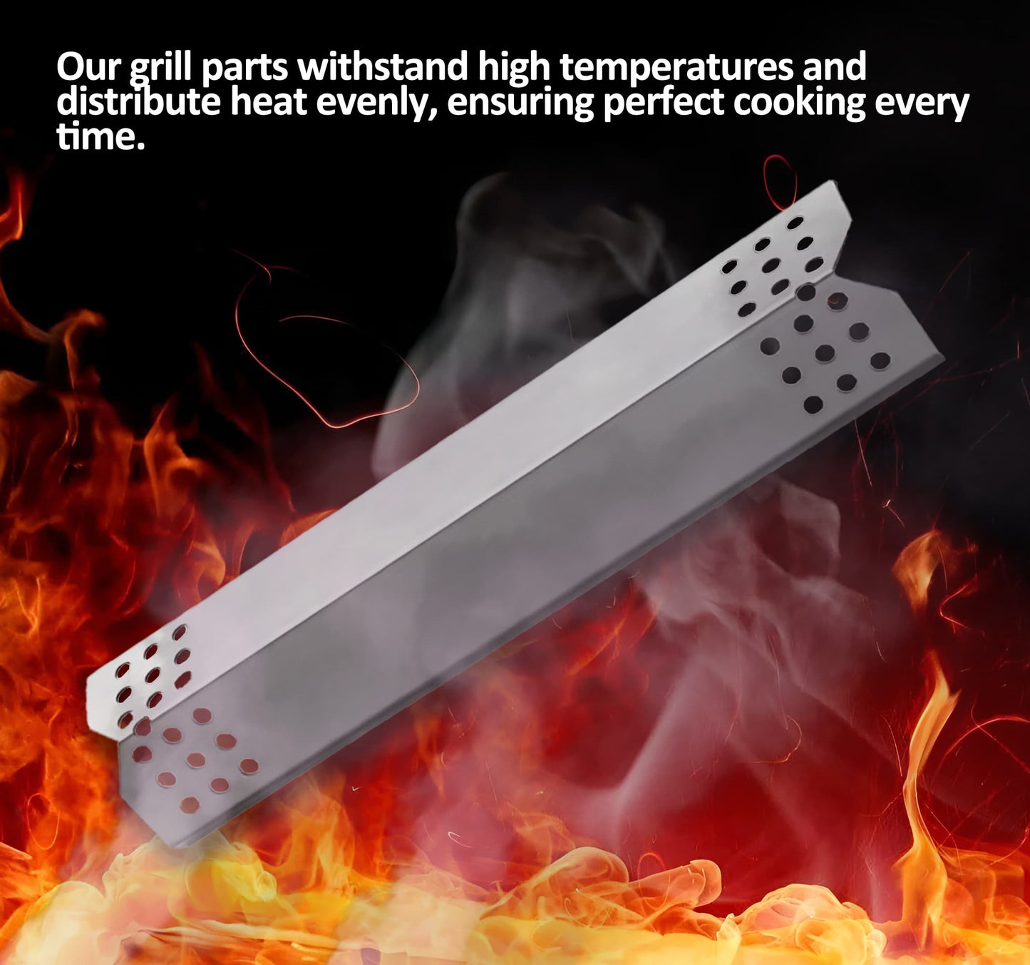 4-Pack Stainless Steel Heat Shield 37cm x 8.6cm Replacement for Sunbeam, Nexgrill, Grill Master, Charbroil, Kitchen Aid, Members Mark, Uberhaus Gas Grills