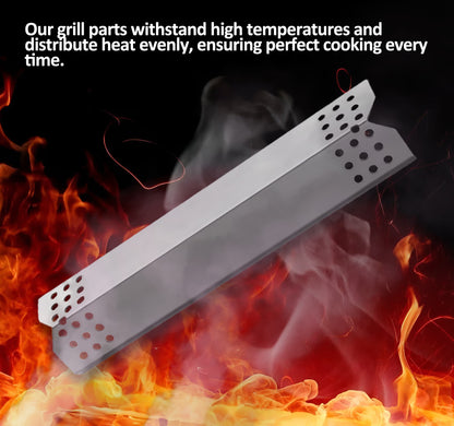 4-Pack Stainless Steel Heat Shield 37cm x 8.6cm Replacement for Sunbeam, Nexgrill, Grill Master, Charbroil, Kitchen Aid, Members Mark, Uberhaus Gas Grills