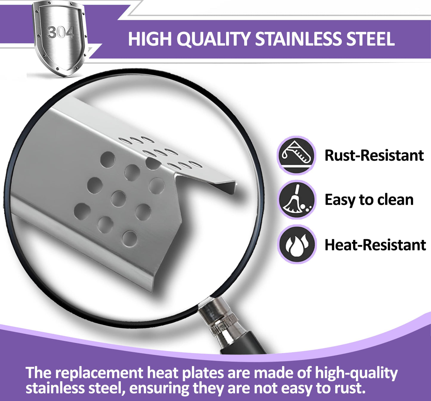 4-Pack Stainless Steel Heat Shield 37cm x 8.6cm Replacement for Sunbeam, Nexgrill, Grill Master, Charbroil, Kitchen Aid, Members Mark, Uberhaus Gas Grills