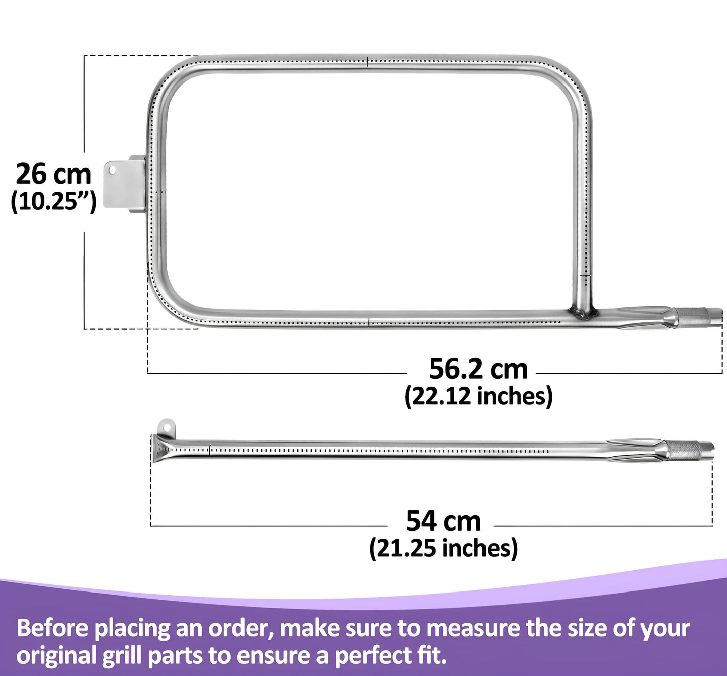 65032 Vara-polttimot Weber Q 300/3000 -sarjan grilleille - Q300/Q320/Q3000/Q3200, 58 cm