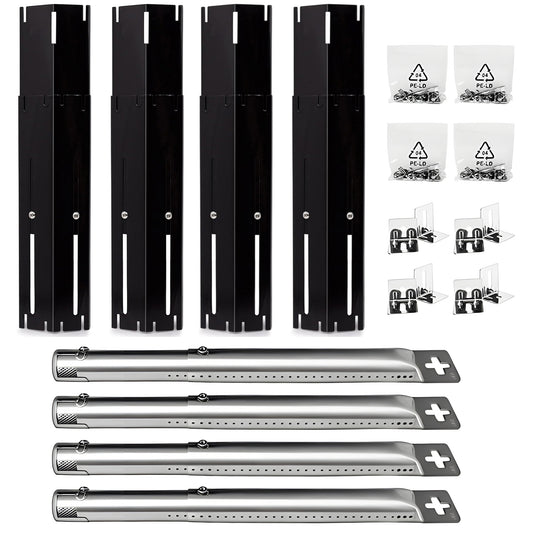4-pack adjustable porcelain heat plates 30-51 cm & stainless steel burners 36-45 cm for Weber Char-Broil gas grills.