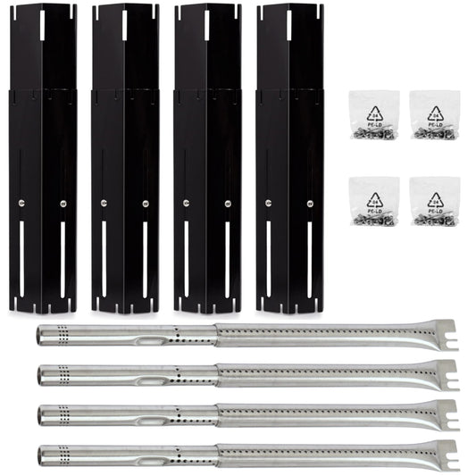 4-pack adjustable porcelain heat plates 30-51 cm & stainless steel burners 36-45 cm for Weber Char-Broil gas grills.