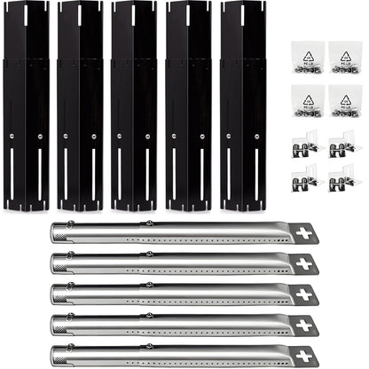 5-pack adjustable porcelain heat plates 30-51 cm & stainless steel burners 30.5-44.5 cm for Weber Char-Broil grills.