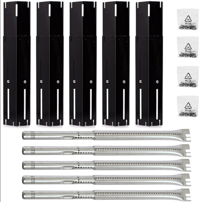 5-pack adjustable porcelain heat plates 30-51 cm & stainless steel burners 36-45 cm for Weber Char-Broil gas grills.