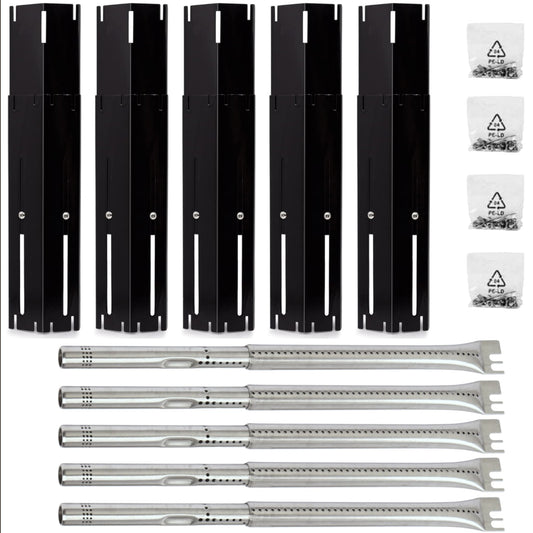 5-pack adjustable porcelain heat plates 30-51 cm & stainless steel burners 36-45 cm for Weber Char-Broil gas grills.