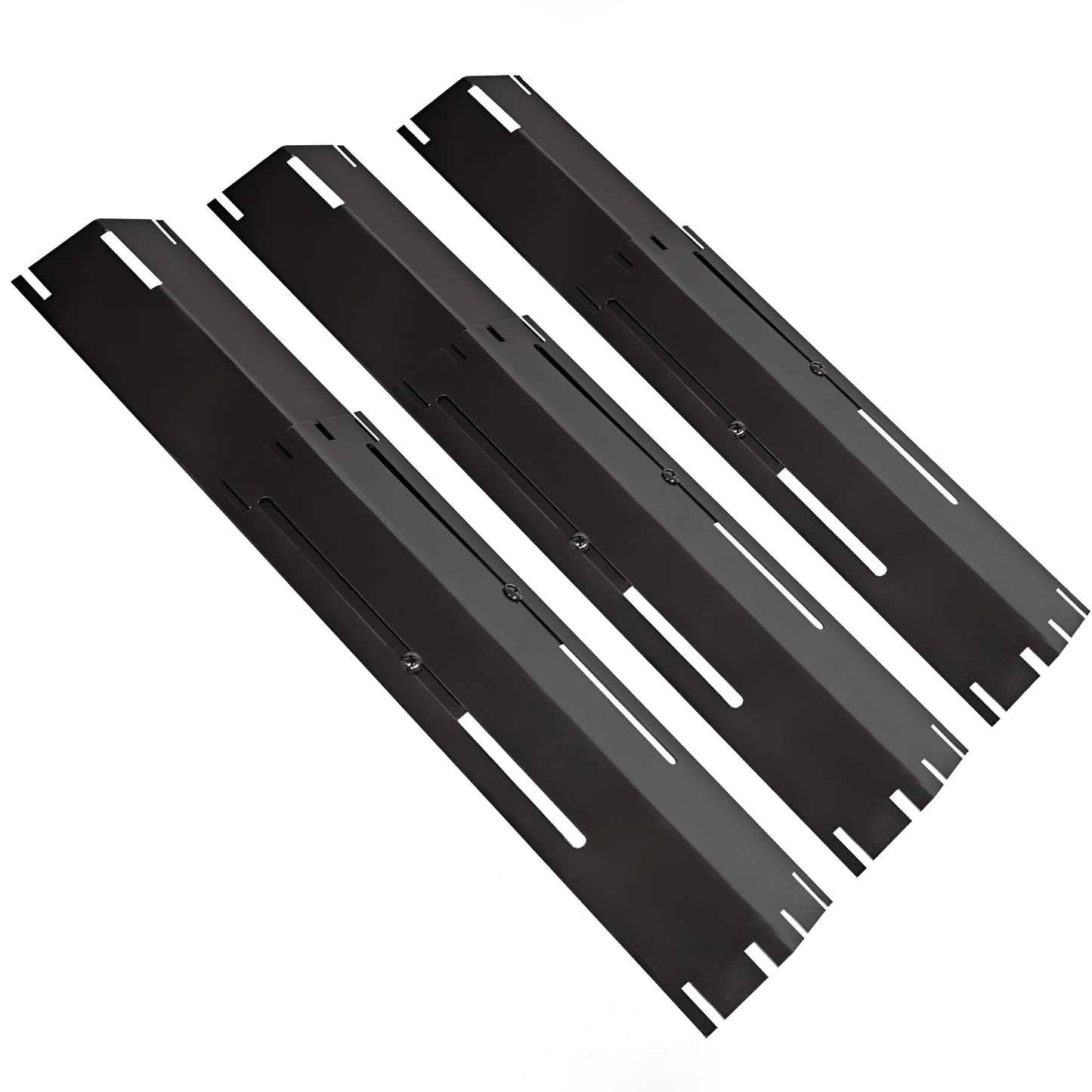 3-pack adjustable porcelain-steel heat tent flame tamers 30-51 cm for Weber, Napoleon, Char-Broil & gas grills.