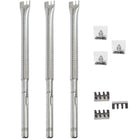 Set of 3 Adjustable Length BBQ Gas Grill Parts Replacement Stainless Steel Tube Burners (1/2 inch diameter) for Gas Grill Models from Charbroil, Nexgrill and most other manufacturers