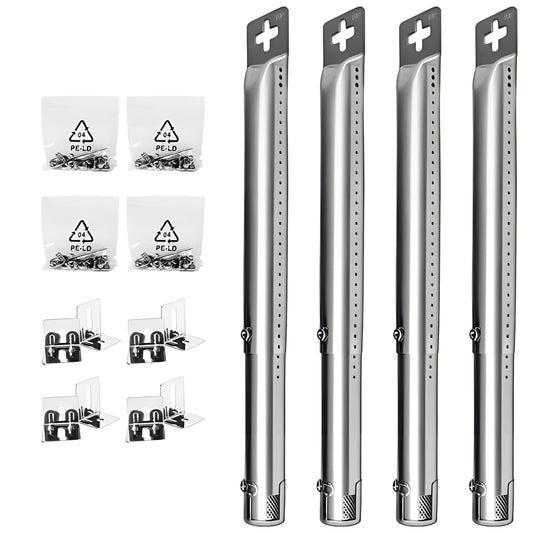 4-pack adjustable stainless steel burner tubes 30.5-44.5 cm for Kenmore, Char-Broil, Nexgrill & gas grills.