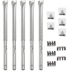 Set of 5 Adjustable Length BBQ Gas Grill Parts Replacement Stainless Steel Tube Burners (1/2 inch diameter) for Gas Grill Models from Charbroil, Nexgrill and most other manufacturers