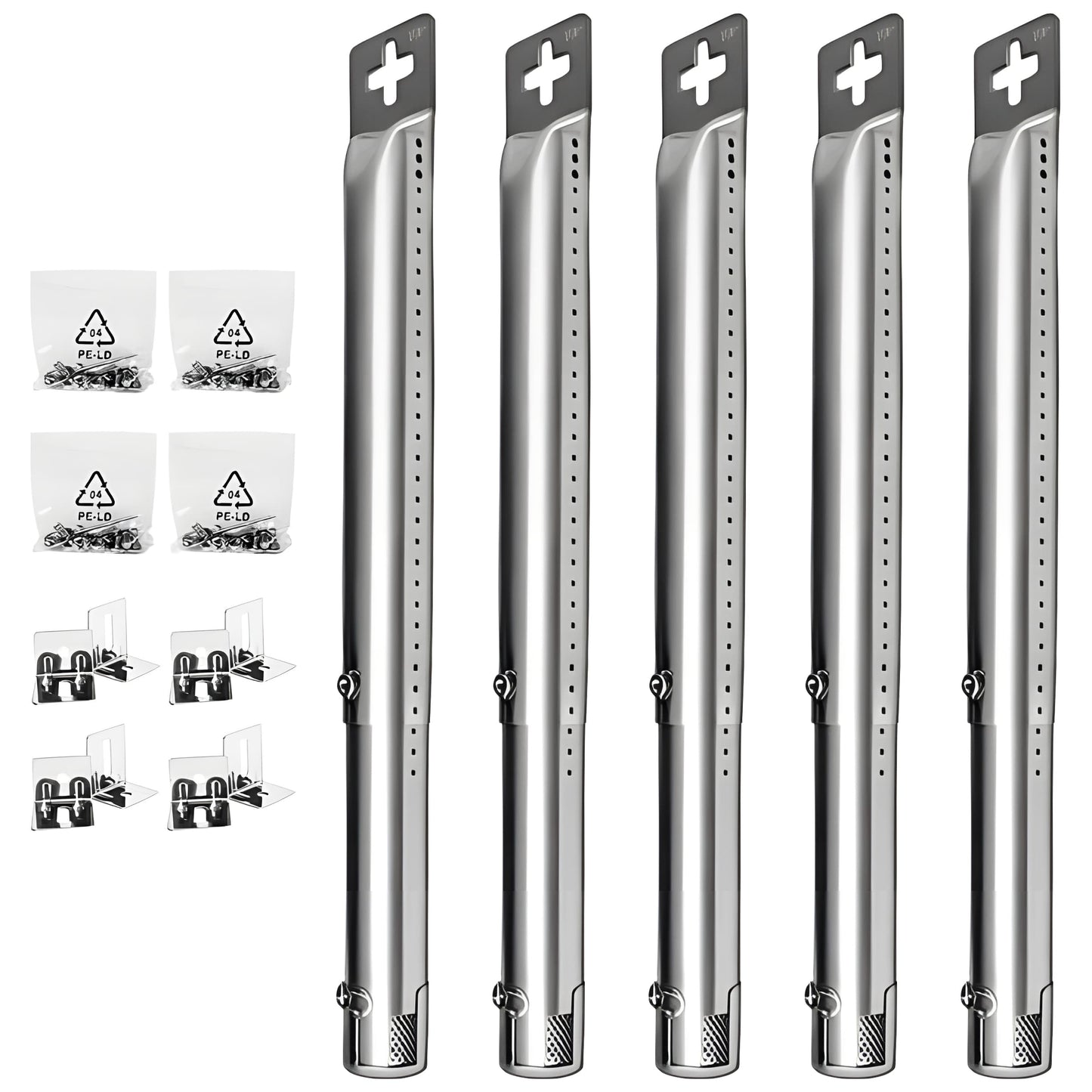 5-pack adjustable stainless steel burner tubes 30.5-44.5 cm for Kenmore, Char-Broil, Nexgrill & gas grills.