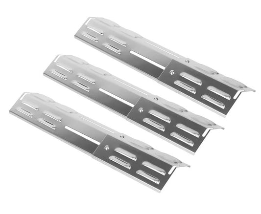 3-pack adjustable stainless steel heat tent flame tamers 29-42 cm for Weber, Napoleon, Char-Broil & gas grills.