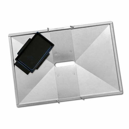 Adjustable steel grease drip tray 51-61 cm with catch cup for 3-4 burner Weber, Napoleon, Char-Broil & gas grills.