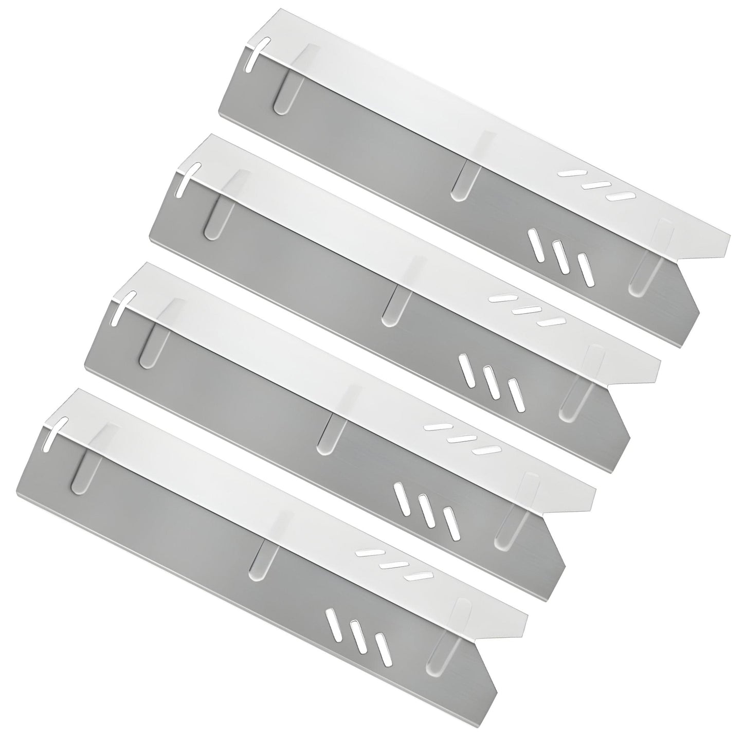 4-pack stainless steel heat tents measuring 38x9.7 cm for Backyard Grill, Uniflame, & Dyna-Glo gas grills.