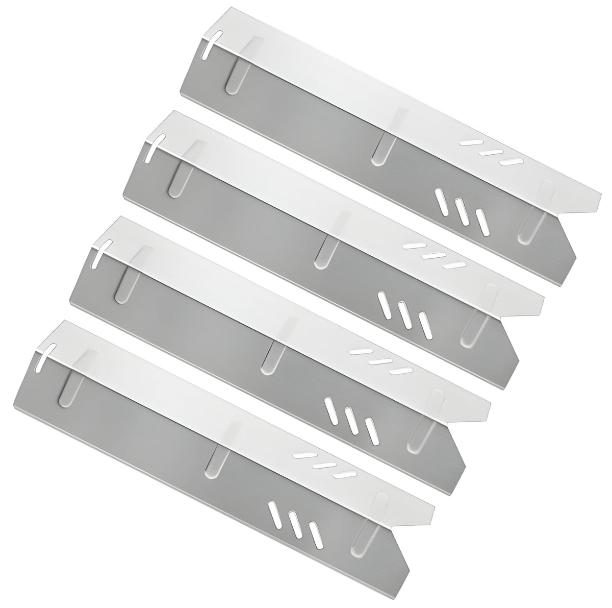 4-pack stainless steel heat tents measuring 38x9.7 cm for Backyard Grill, Uniflame, & Dyna-Glo gas grills.