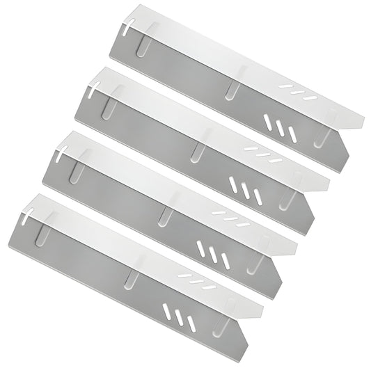 4-pack stainless steel heat tents measuring 38x9.7 cm for Backyard Grill, Uniflame, & Dyna-Glo gas grills.
