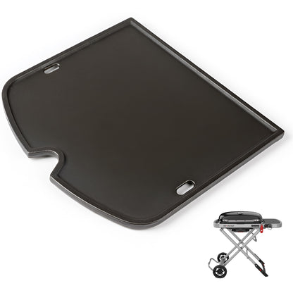 Matte cast iron griddle for Weber Traveler portable gas grills, replaces 7034.