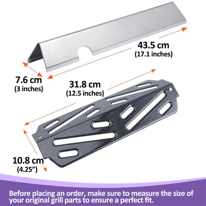 Grill Parts for Weber Genesis II 200 / LX 200 Series - Genesis II E-210/ E-240 | 66794 Flavorizer Bars & 66039 Heat Deflector, Stainless Steel