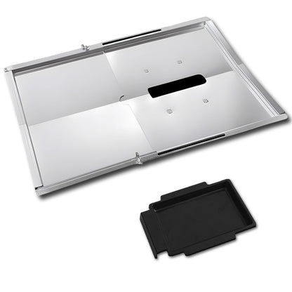 Grease Tray with Adjustable Width (30 cm to 45 cm) x 31 cm for Small Grills from Weber Biltema, Lucifer, Napolean, Landmann and Many More, Fits Universally