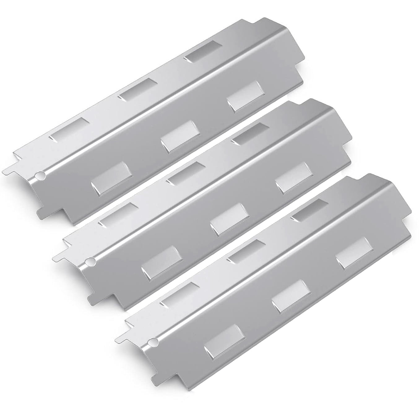 3-pack stainless steel heat plates 37cm replacing G430-0005-W1/98531 for Master Forge & Kenmore gas grills.