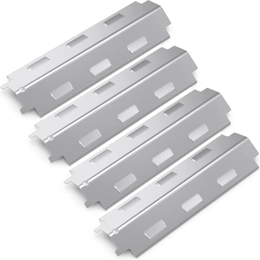 4-pack stainless steel heat plates measuring 37.15x10.8 cm replacing G430-0005-W1/98531 for Master Forge & Kenmore gas grills.