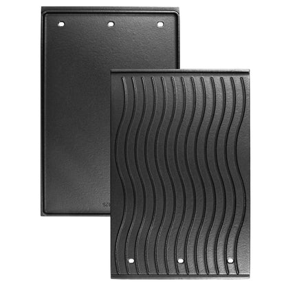 Reversible enameled cast iron griddle replacing Napoleon 56426 for Rogue 425, 525, 625 & Freestyle 365, 425 grills.