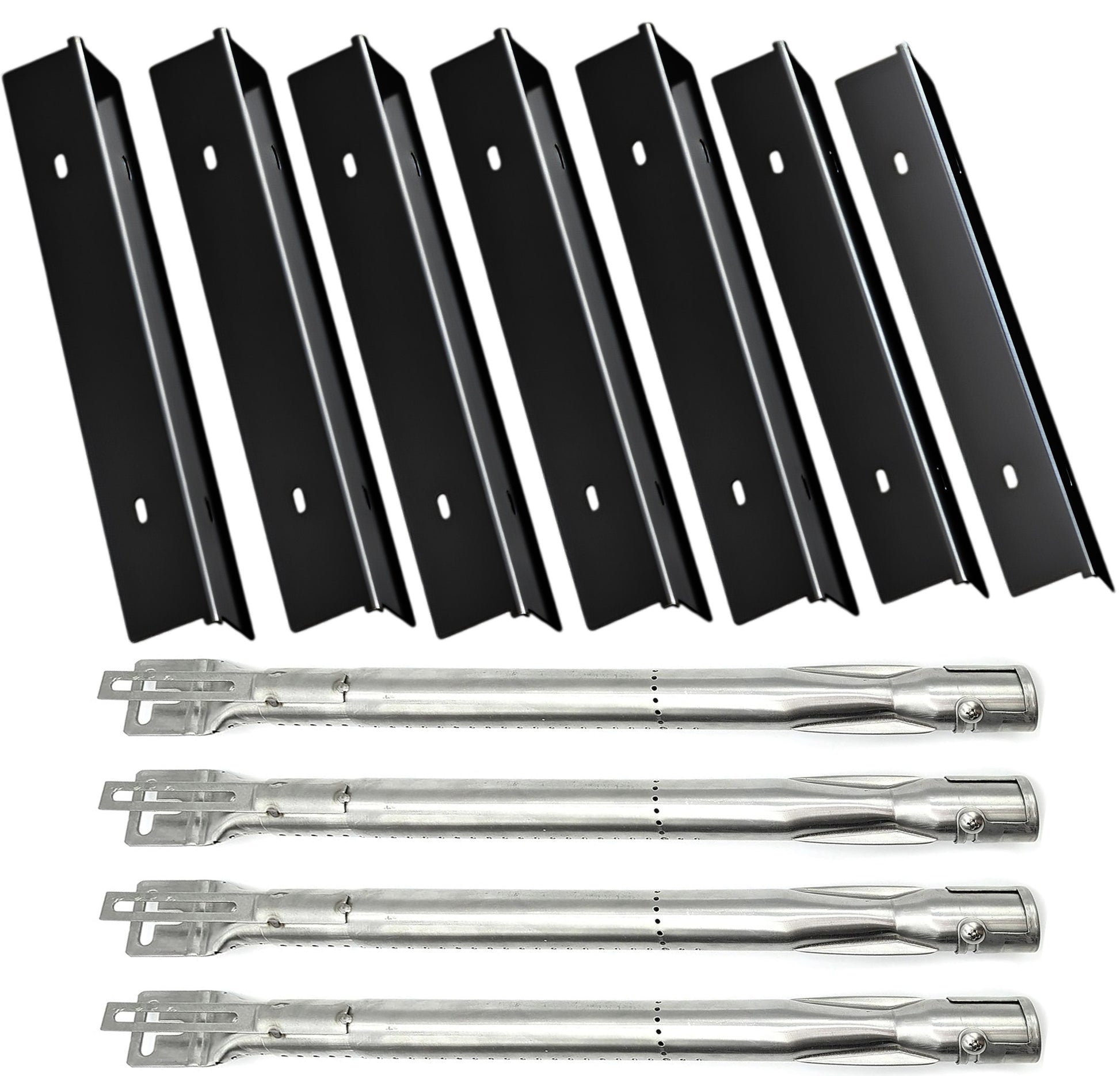 7- pack Porcelain sear plates & 4-pack adjustable stainless burners replacing Napoleon N305-0082 & N100-0044 for Prestige 500 grills.