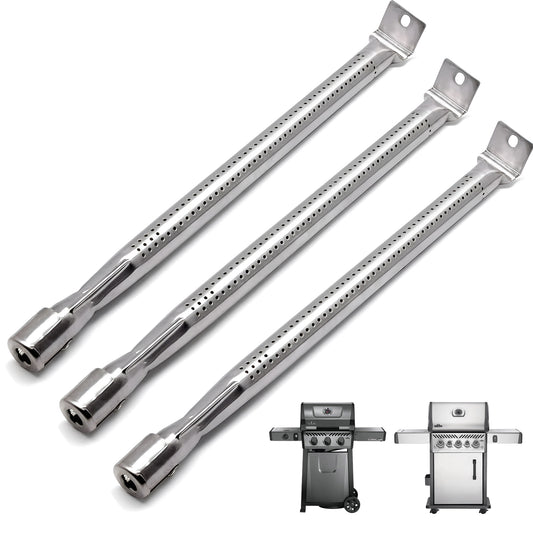 3-pack stainless steel burners replacing Napoleon N100-0044 for Freestyle 365, Legend 365 & Rogue 425 gas grills.