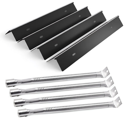 4-pack porcelain sear plates & 4-pack stainless burners replacing N305-0082 & N100-0044 for Napoleon Freestyle & Legend 425.