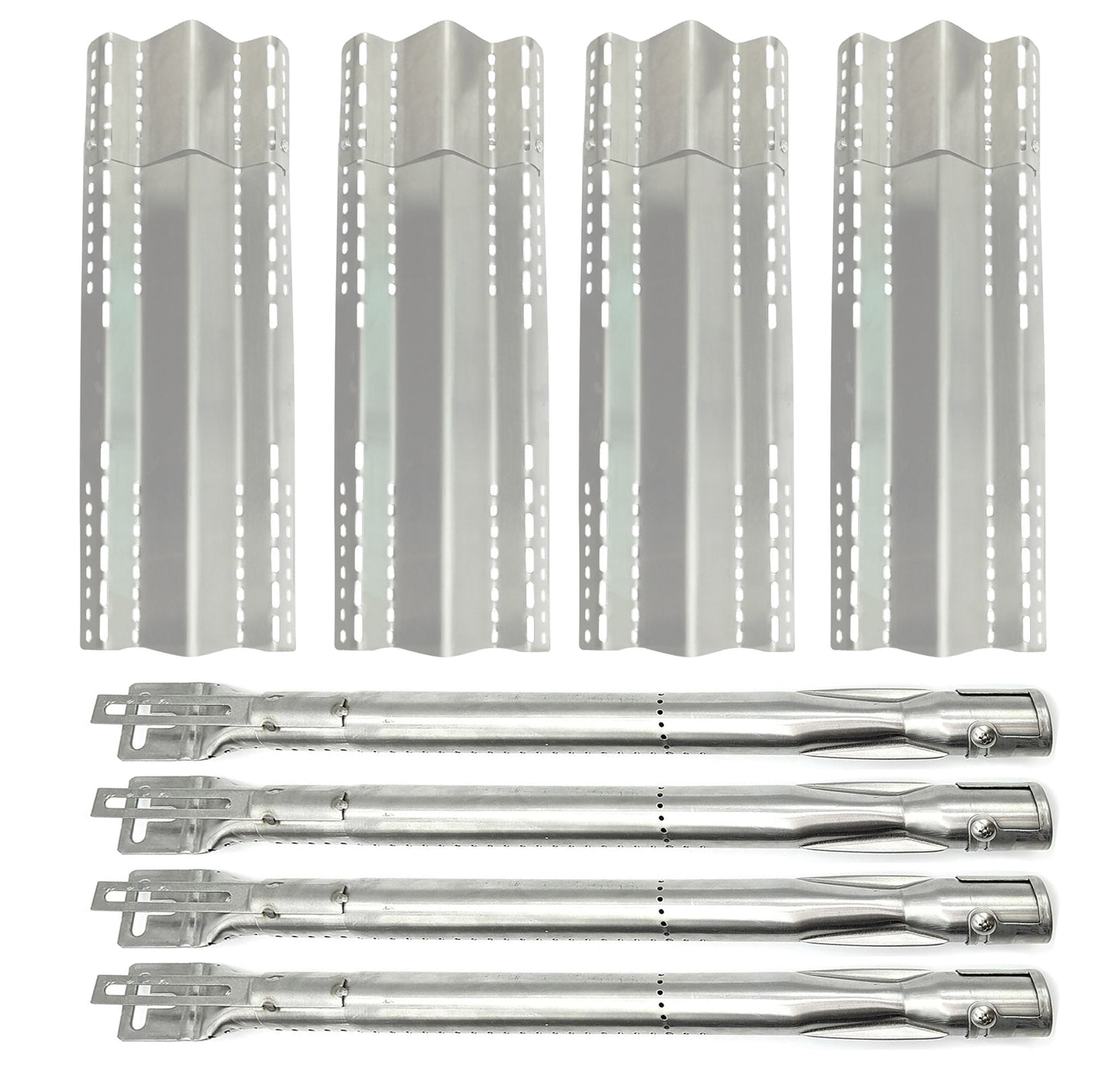 4-pack adjustable stainless sear plates & 4-pack burners for Napoleon LEX, Mirage & Legend 485, 605, 730 series gas grills.