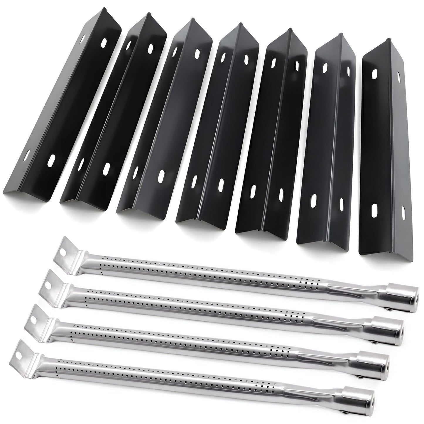7-pack porcelain sear plates & 4-pack burners for Napoleon Prestige 500 & Rogue 525 gas grill replacement kit.