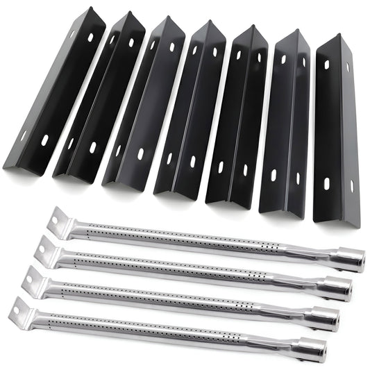 7-pack porcelain sear plates & 4-pack burners for Napoleon Prestige 500 & Rogue 525 gas grill replacement kit.