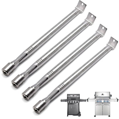 4-pack stainless steel burners replacing Napoleon N100-0044 & N100-0600 for Prestige 500, Rogue 525 & Freestyle 425 grills.