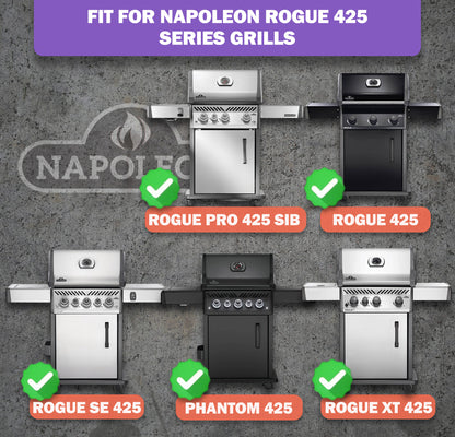 5-Pack Replacement Sear Plates for NAPOLEON Rogue 425 Series Grills (Fits PRO, XT, SE Models), Stainless Steel
