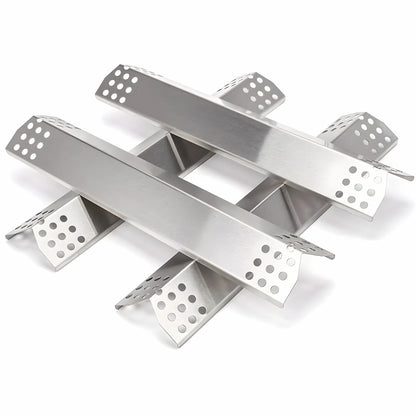 4-pack stainless steel heat shield tents measuring 37x8.6 cm for Nexgrill, Dyna-Glo, & KitchenAid gas grills.