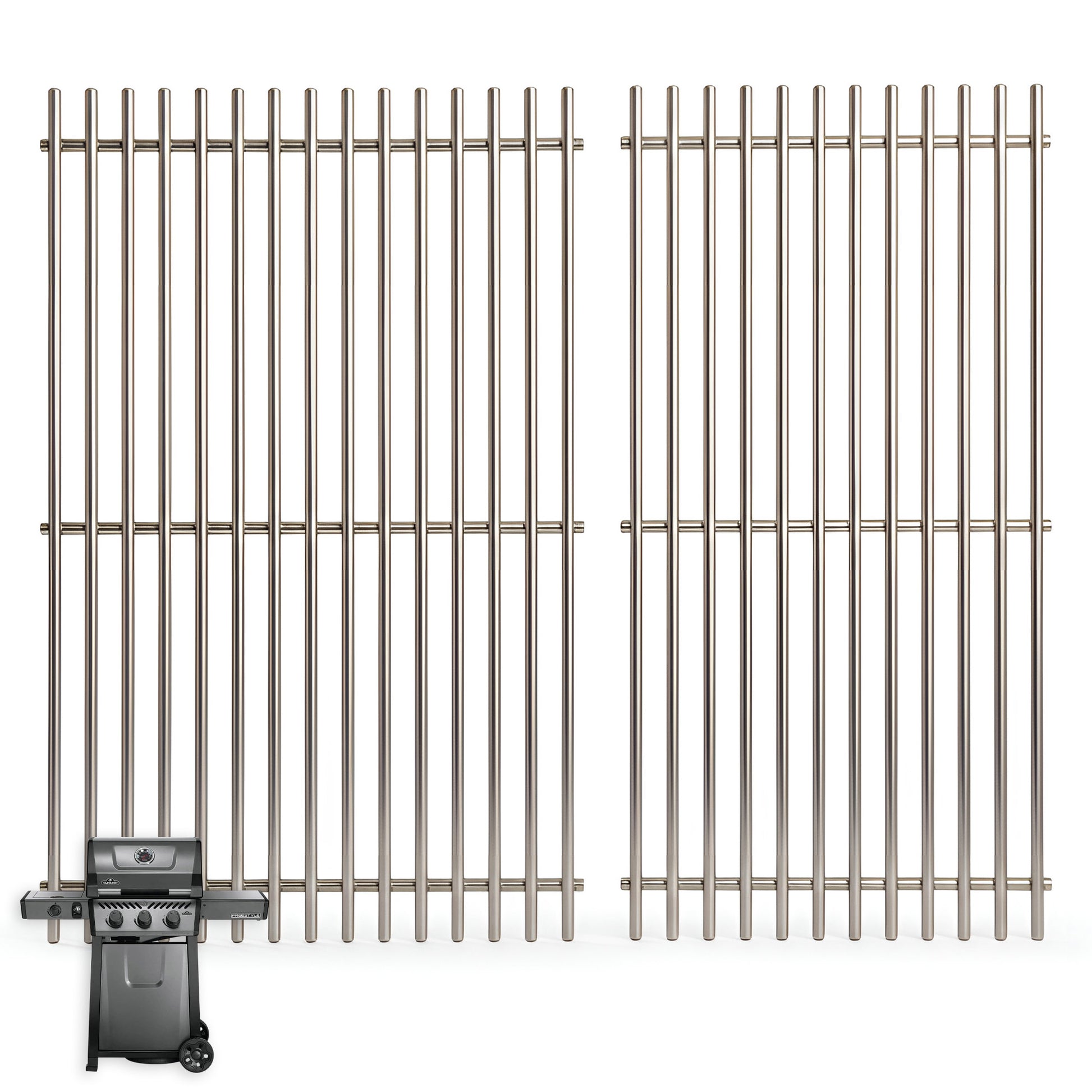 stainless steel cooking grates 2-pack for Napoleon Freestyle 365, Legend 365 & Rogue 365 series gas grills.