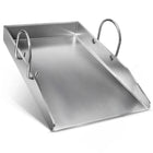 Plancha Grillplatte – Dicke Edelstahl-BBQ-Grillplatte mit abnehmbaren Griffen, 40 x 30 cm – Für Gas- & Holzkohlegrills