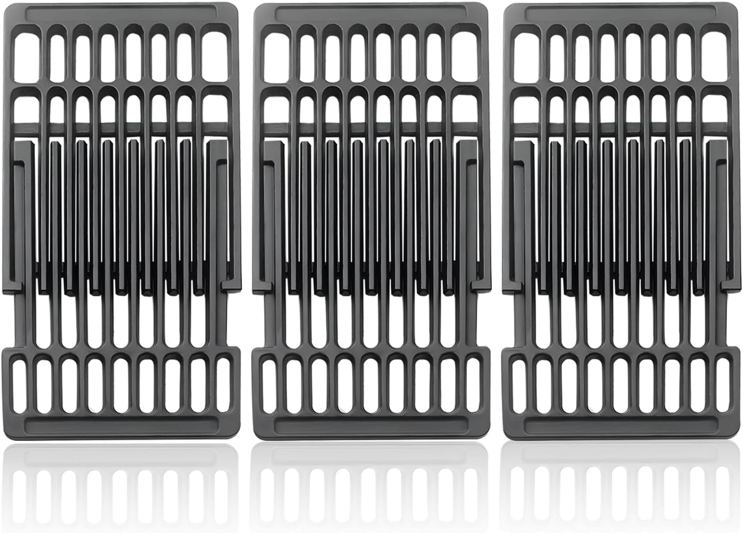 Universal adjustable cast iron grill grates extending from 14 to 20 inches for Landmann, Outback & Cosmo BBQ grills.